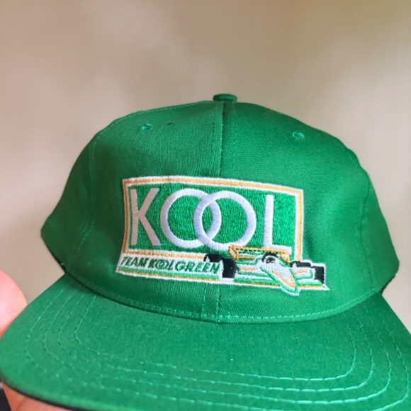 vintage KOOL F1 Racing team trucker hat made in CANADA TEAM KOOL GREEN - Picture 2 of 7